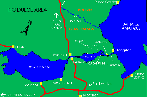 Rio Dulce position map © SW